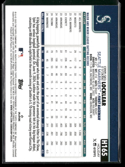 2025 Topps Holiday Tyler Locklear #H165 RC