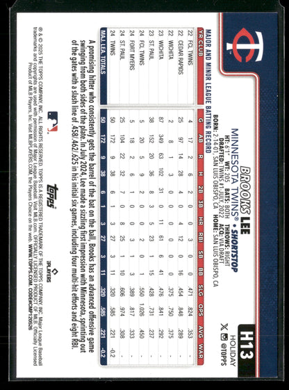 2025 Topps Holiday Brooks Lee #H13 RC