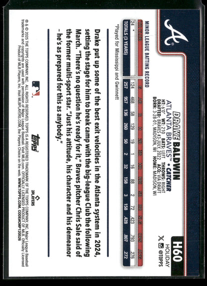 2025 Topps Holiday Drake Baldwin #H60 RC
