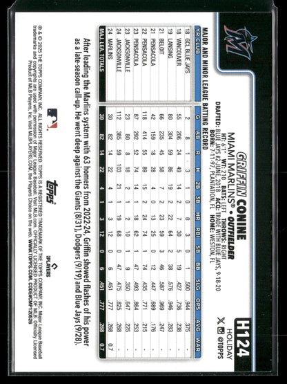2025 Topps Holiday Griffin Conine #H124 RC