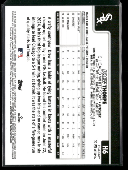 2025 Topps Holiday Drew Thorpe #H6 RC
