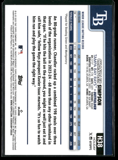 2025 Topps Holiday Chandler Simpson #H38 RC