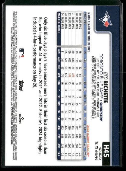 2025 Topps Holiday Bo Bichette #H45
