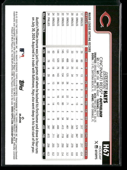 2025 Topps Holiday Austin Hays #H67