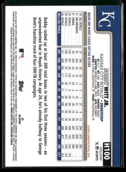 2025 Topps Holiday Bobby Witt Jr. #H100