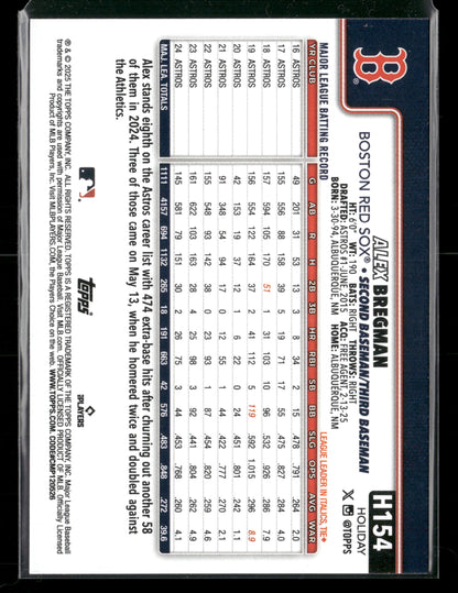 2025 Topps Holiday Alex Bregman #H154