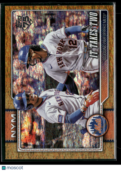 2026 Topps Series 1 Francisco Lindor Juan Soto #52 Gold Holo Foil /50