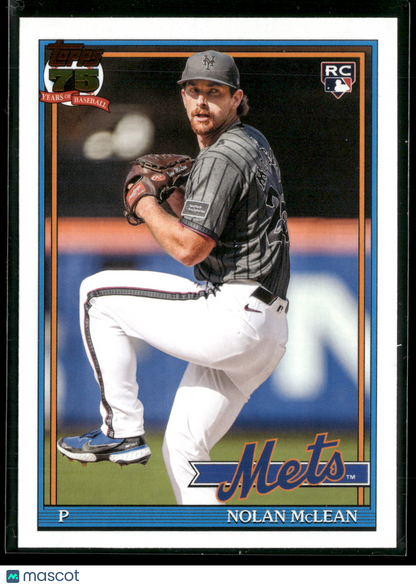 2026 Topps Series 1 Nolan McLean #T91-63 RC 1991 Topps Baseball