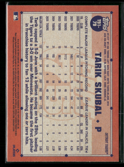 2026 Topps Series 1 Tarik Skubal #T91-79 1991 Topps Baseball