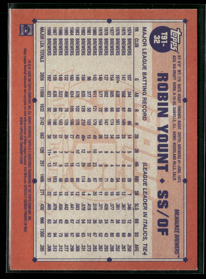 2026 Topps Series 1 Robin Yount #T91-32 1991 Topps Baseball