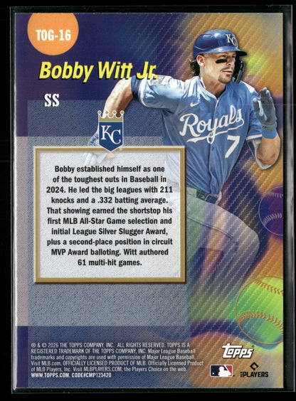 2026 Topps Series 1 Bobby Witt Jr. #TOG-16  Titans of the Game