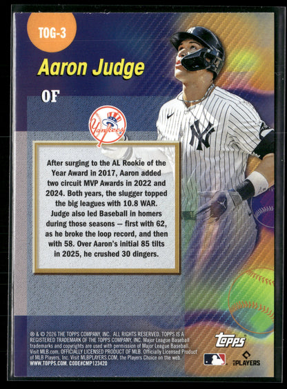 2026 Topps Series 1 Aaron Judge #TOG-3 Titans of the Game