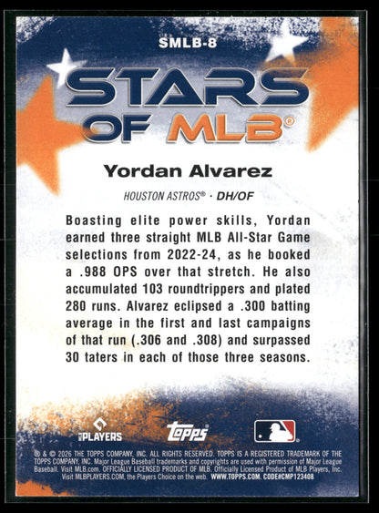 2026 Topps Series 1 Yordan Alvarez #SMLB-8 Stars of MLB
