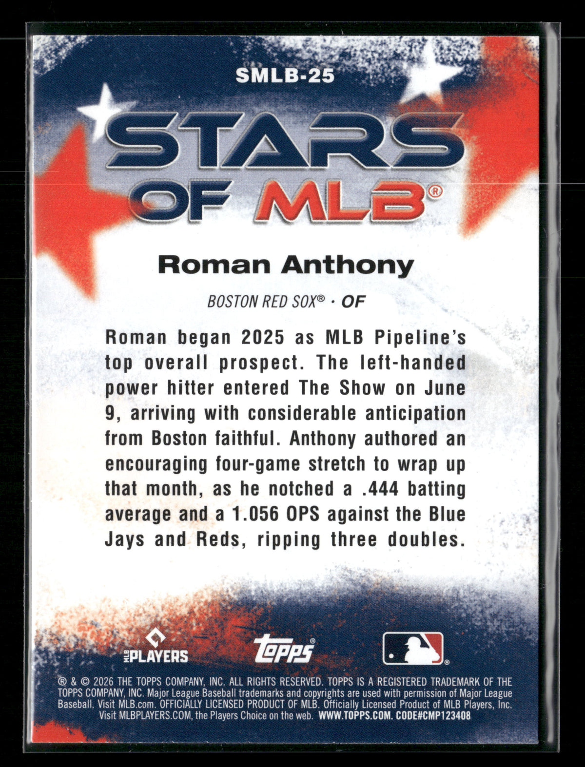 2026 Topps Series 1 Roman Anthony #SMLB-25 Stars of MLB RC