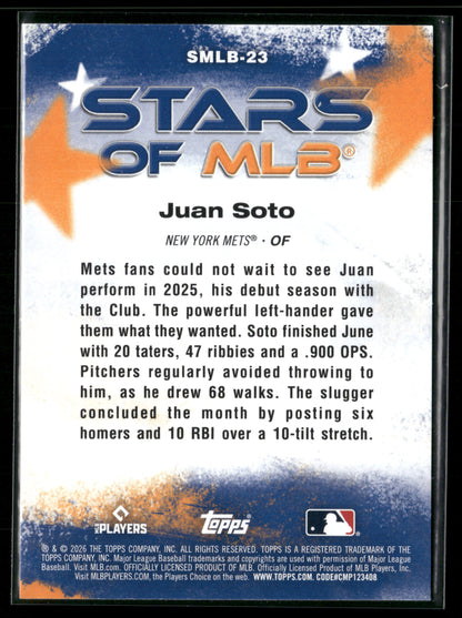 2026 Topps Series 1 Juan Soto #SMLB-23 Stars of MLB