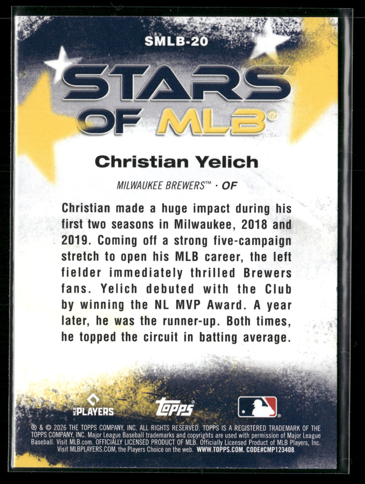 2026 Topps Series 1 Christian Yelich #SMLB-20 Stars of MLB