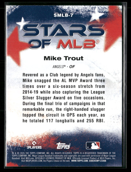 2026 Topps Series 1 Mike Trout #SMLB-7 Stars of MLB