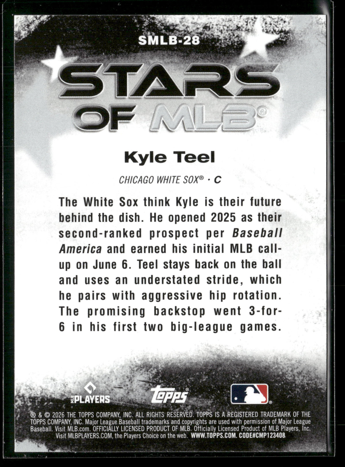 2026 Topps Series 1 Kyle Teel #SMLB-28 Stars of MLB RC