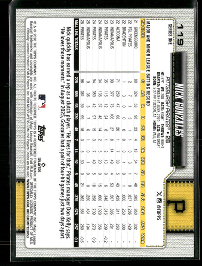 2026 Topps Series 1 Nick Gonzales #119
