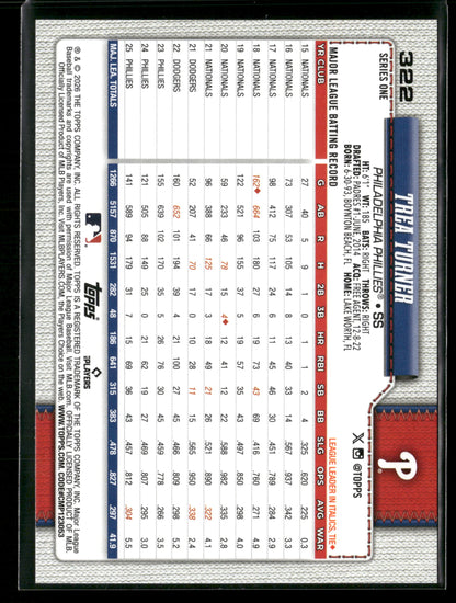 2026 Topps Series 1 Trea Turner #322