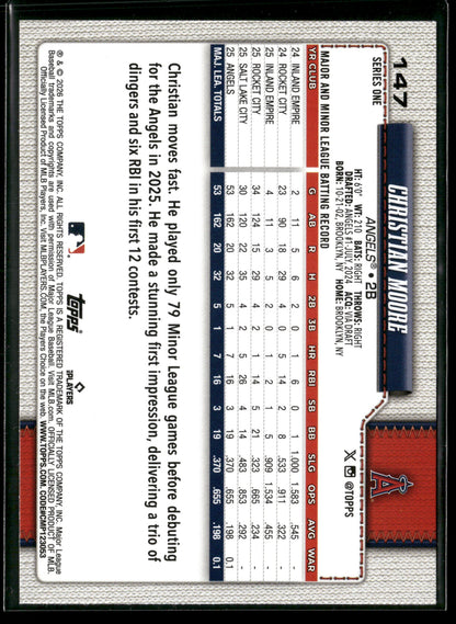2026 Topps Series 1 Christian Moore #147 RC