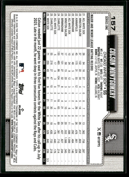2026 Topps Series 1 Colson Montgomery #157 RC