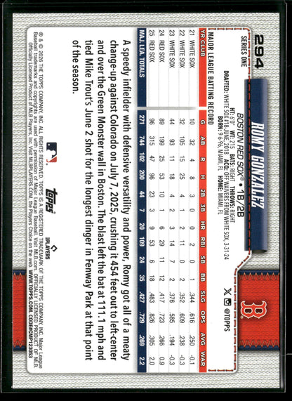 2026 Topps Series 1 Romy Gonzalez #294