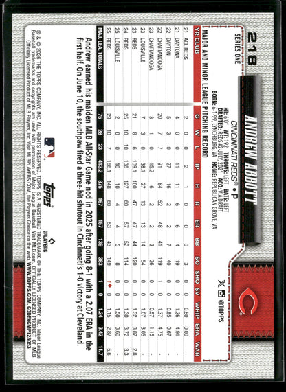 2026 Topps Series 1 Andrew Abbott #218