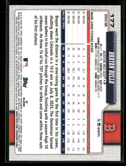 2026 Topps Series 1 Brayan Bello #177