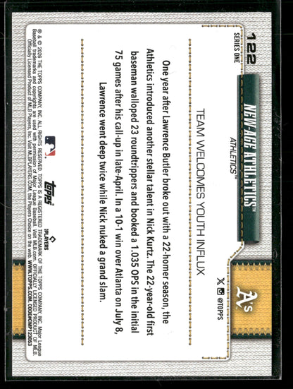 2026 Topps Series 1 Lawrence Butler Nick Kurtz #122