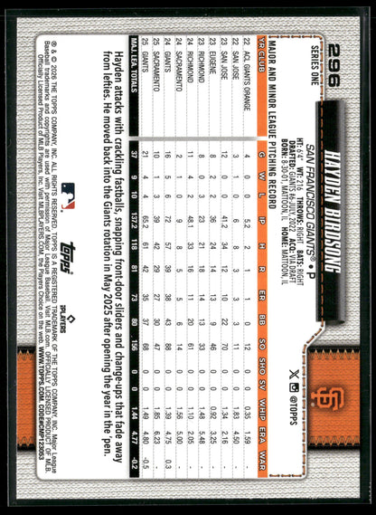 2026 Topps Series 1 Hayden Birdsong #296