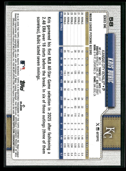 2026 Topps Series 1 Kris Bubic #58