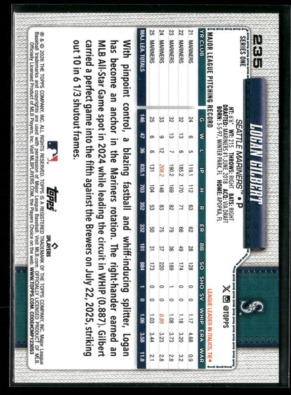 2026 Topps Series 1 Logan Gilbert #235