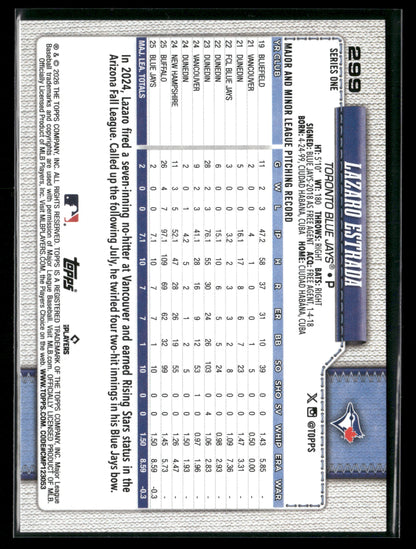 2026 Topps Series 1 Lazaro Estrada #299 RC
