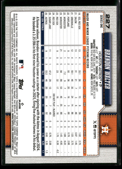 2025 Topps Series 1 Brandon Walter #227