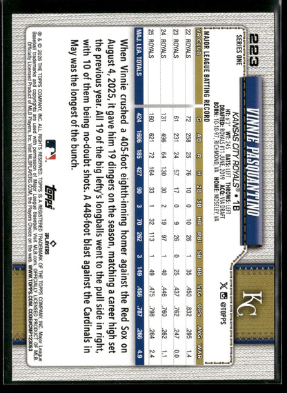 2025 Topps Series 1 Vinnie Pasquantino #223
