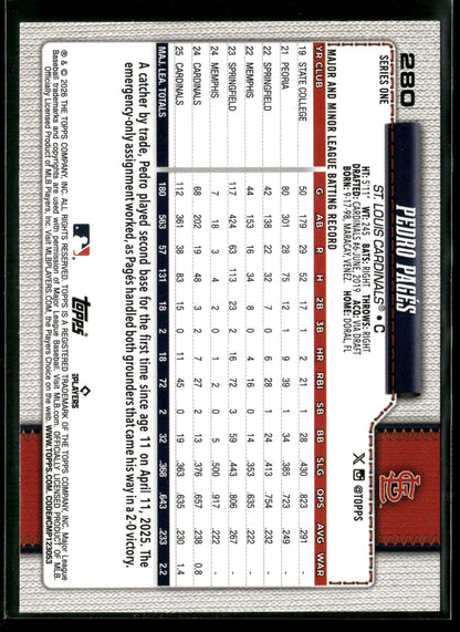 2025 Topps Series 1 Pedro Pagés #280