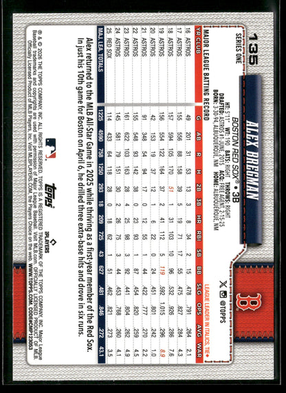 2025 Topps Series 1 Alex Bregman #135
