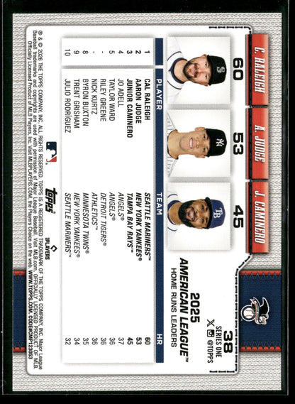 2025 Topps Series 1 Junior Caminero Aaron Judge Cal Raleigh #38