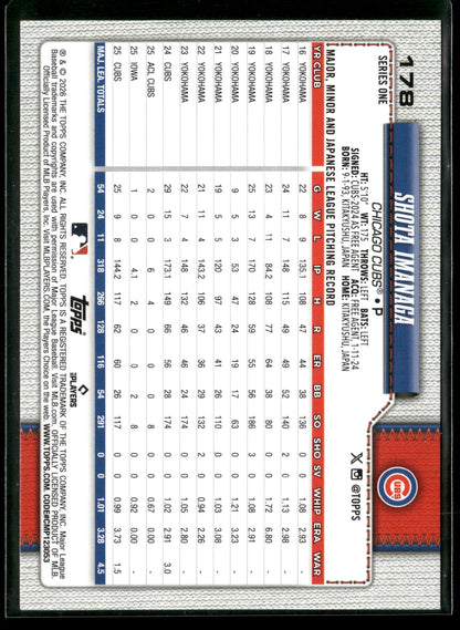 2026 Topps Series 1 Shota Imanaga #178