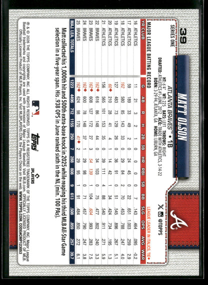 2026 Topps Series 1 Matt Olson #39
