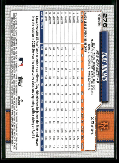 2026 Topps Series 1 Clay Holmes #276